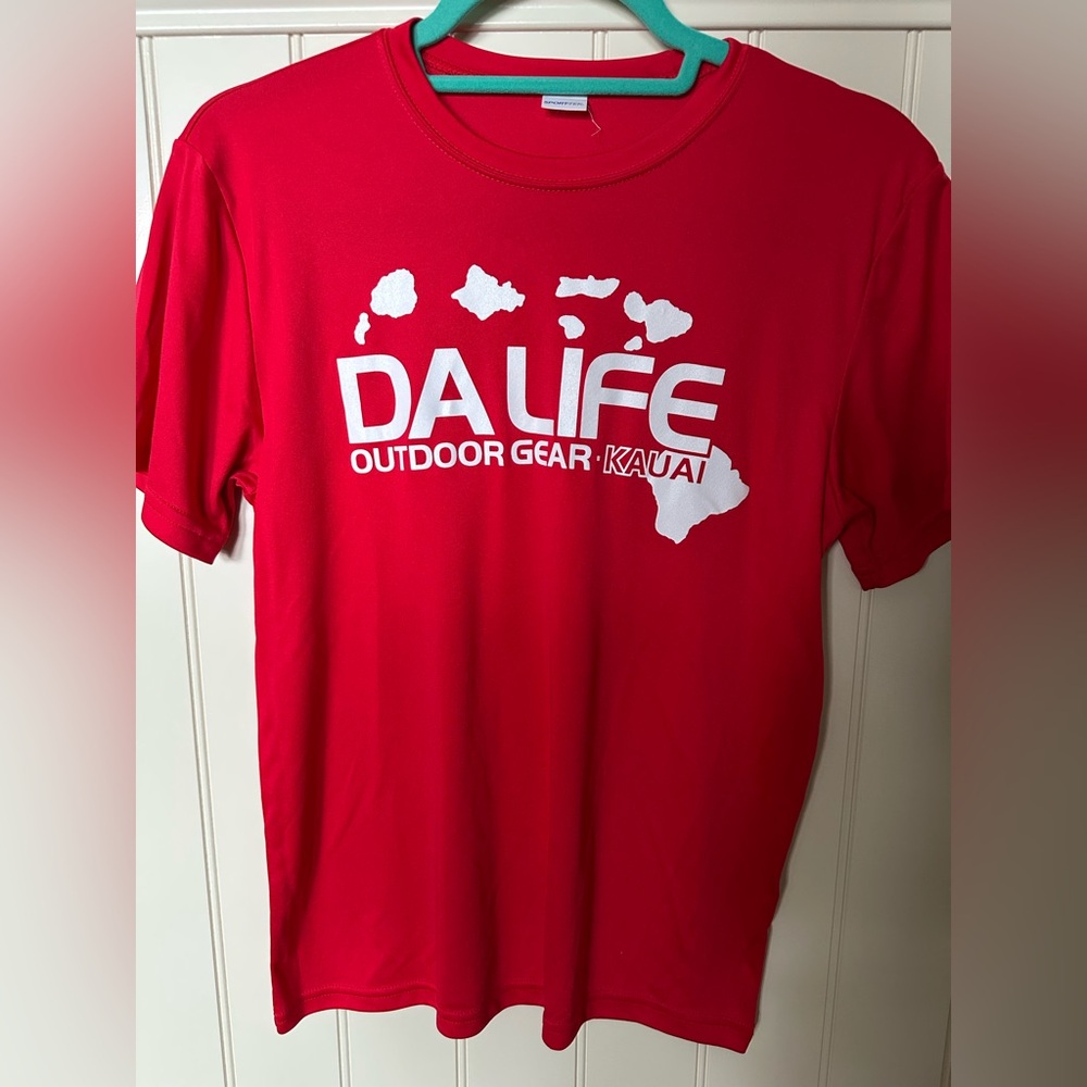 SPORTEK Size Youth Large Red & White Da Life Kauai Beach Boys Shi…